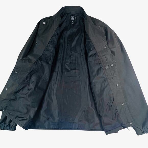 Volcom Mens Snap Front Jacket L Dark Gray Lightweight Water Resistant A1541551 - Picture 3 of 10